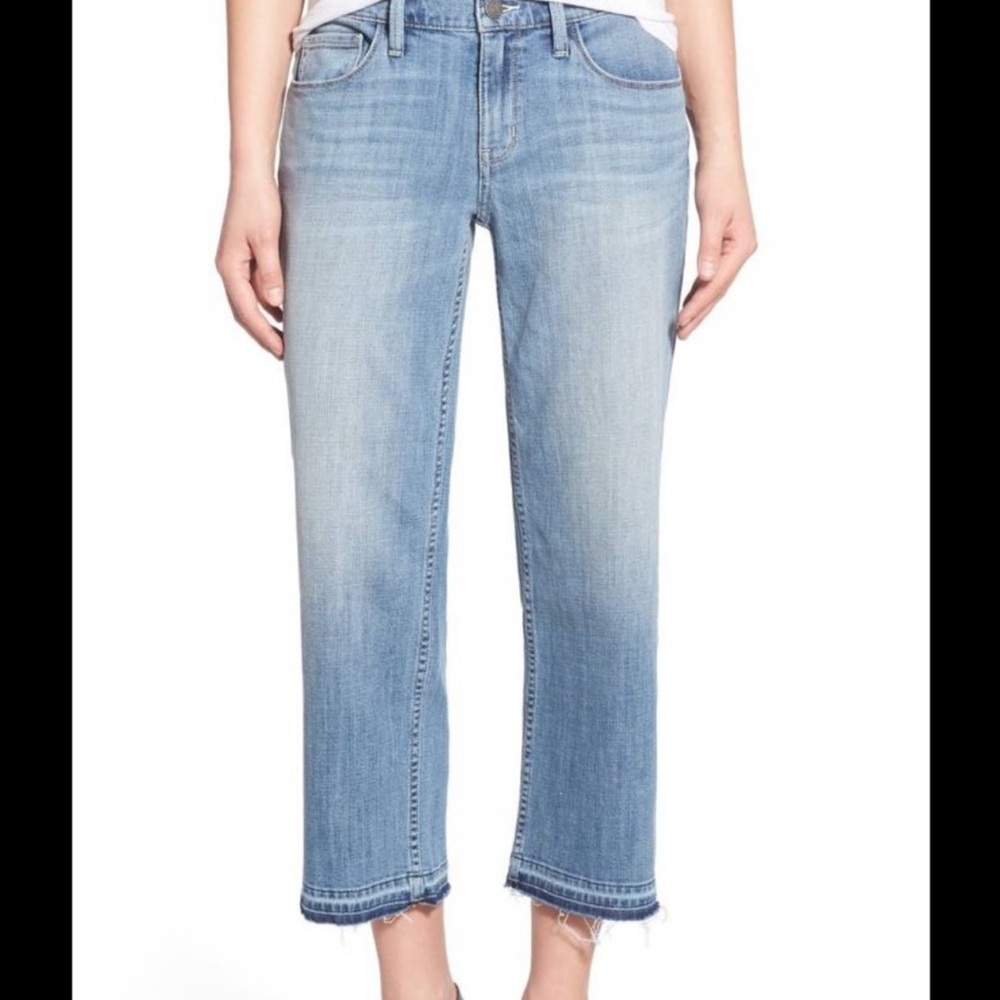 Treasure & Bond Mid-rise Wide Leg Cropped Unfinished Ankle Jeans Sz 26